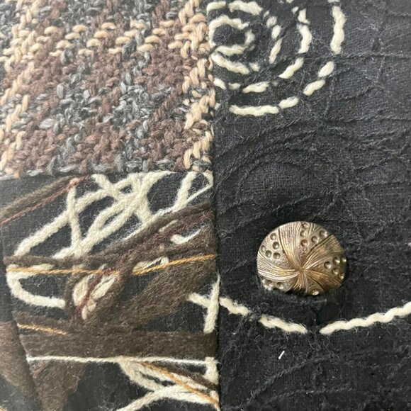 COAT BLAZER RARE Y2K FOREST GRUNGE SCRIBBLE PATTERN YARN RITUAL AESTHETIC R - Picture 13 of 17